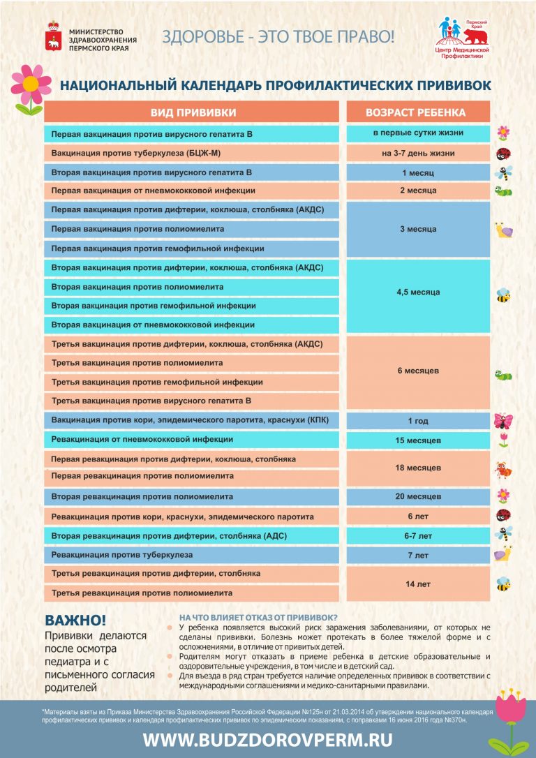 Карта прививок ребенка